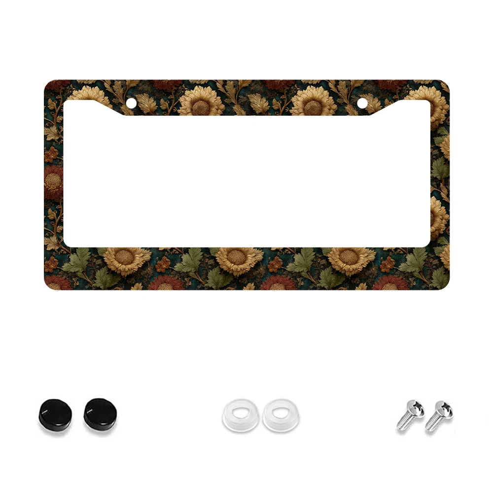 1pc Vintage Floral Pattern 2-Hole License Plate Frame, Blue and Gold Color, Aluminum Material, 6x12 Inches with Screw Kit, Retr
1pc Vintage Floral Pattern 2-Hole License Plate Frame, Blue and Gold Color, Aluminum Material, 6x12 Inches with Screw Kit, Retr