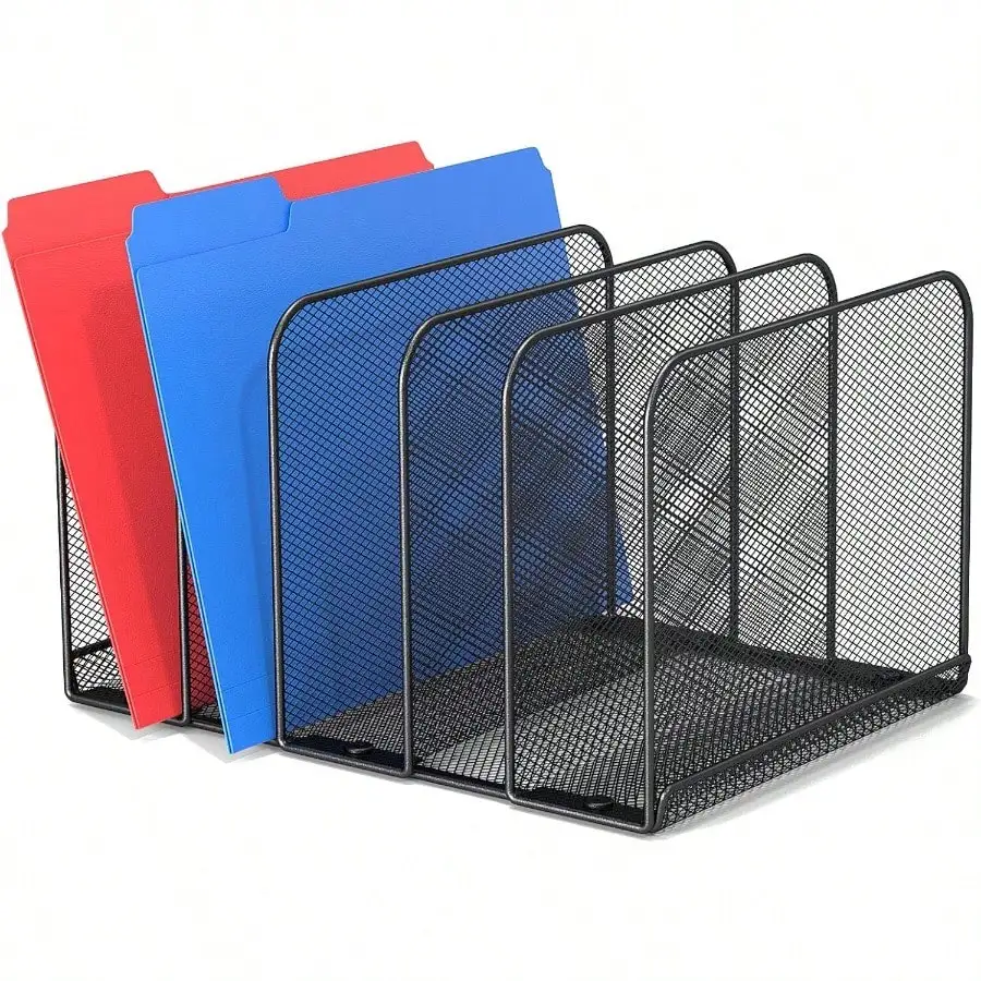 5 Sections Desk File Holder/Rack/SorterMesh File Organizer File Folder Organizer Metal Upright Desktop Organization For Docu
5 Sections Desk File Holder/Rack/SorterMesh File Organizer File Folder Organizer Metal Upright Desktop Organization For Docu
