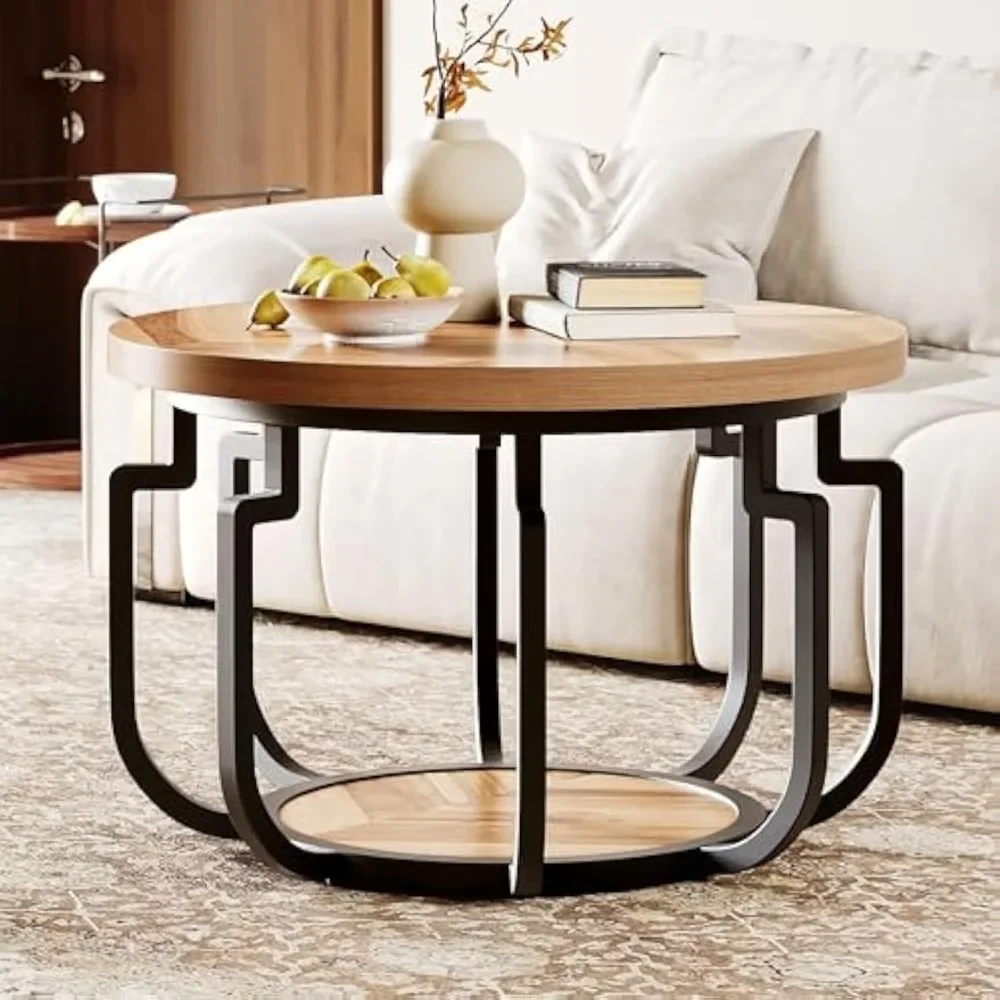 Round Coffee Table, 32" Circle Coffee Table for Living Room with 2-Tier Storage Shelves, Pumpkin Accent Center Table with Wood
Round Coffee Table, 32" Circle Coffee Table for Living Room with 2-Tier Storage Shelves, Pumpkin Accent Center Table with Wood