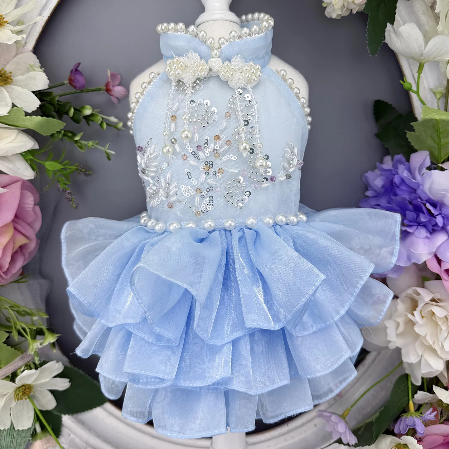 Blue Puppy Soft Lace Sequin Bow Party Dress for Small Medium Dogs Poodles - Fashion Dog Skirts Overalls Pet Clothes
Blue Puppy Soft Lace Sequin Bow Party Dress for Small Medium Dogs Poodles - Fashion Dog Skirts Overalls Pet Clothes