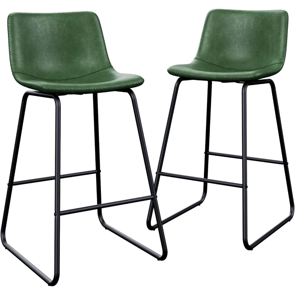 Bar Stools Set of 2, 26 Inches Counter Height Bar Stools with Back, Modern Faux Leather Barstools with Metal Legs and Footrest
Bar Stools Set of 2, 26 Inches Counter Height Bar Stools with Back, Modern Faux Leather Barstools with Metal Legs and Footrest