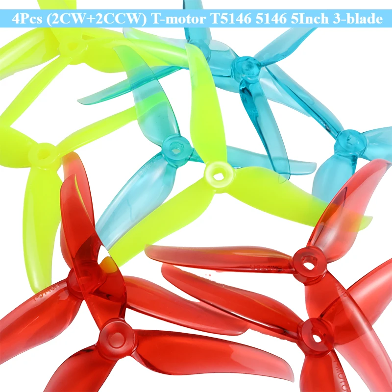 New 4Pcs (2CW+2CCW) T-motor T5146 5146 5Inch 3-blade Propeller Compatible T-motor FPV Propeller for RC FPV Racing Drone DIY
New 4Pcs (2CW+2CCW) T-motor T5146 5146 5Inch 3-blade Propeller Compatible T-motor FPV Propeller for RC FPV Racing Drone DIY
