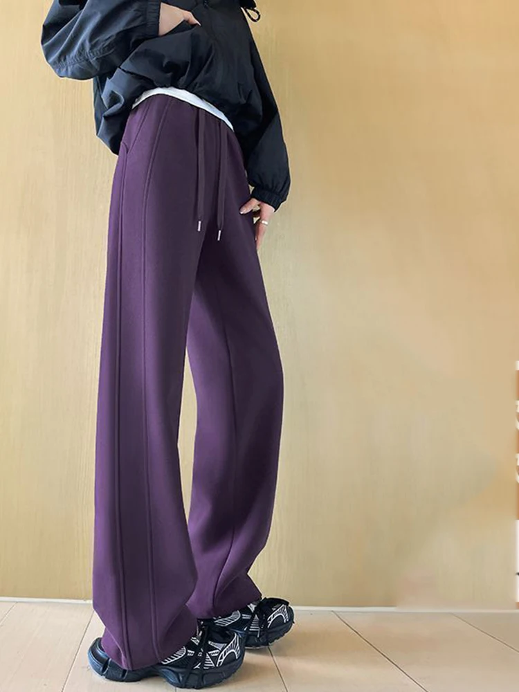 Straight casual sports pants spring and autumn high waisted drawstring elasticity versatile solid color curved knife pants
Straight casual sports pants spring and autumn high waisted drawstring elasticity versatile solid color curved knife pants