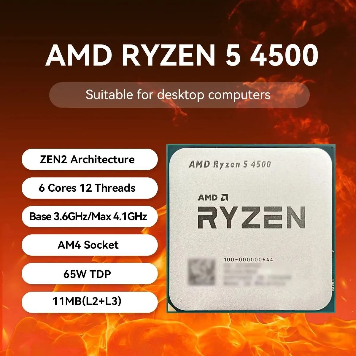 Базовые часы AMD Ryzen 5 4500, 3,6 ГГц, 6-ядерный 12-поточный настольный процессор, разъем AM4, без встроенной графики, без вентилятора радиатора
Базовые часы AMD Ryzen 5 4500, 3,6 ГГц, 6-ядерный 12-поточный настольный процессор, разъем AM4, без встроенной графики, без вентилятора радиатора