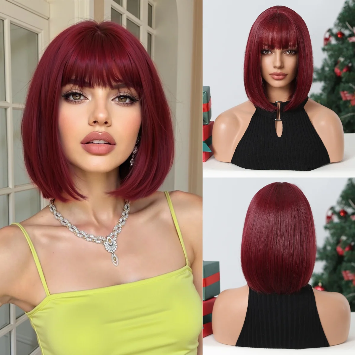 Short Straight Red Synthetic Wigs Natural Hair Wig with Bangs for Women Daily Party Cosplay Use Cute Wig Heat Resistant Fiber
Short Straight Red Synthetic Wigs Natural Hair Wig with Bangs for Women Daily Party Cosplay Use Cute Wig Heat Resistant Fiber