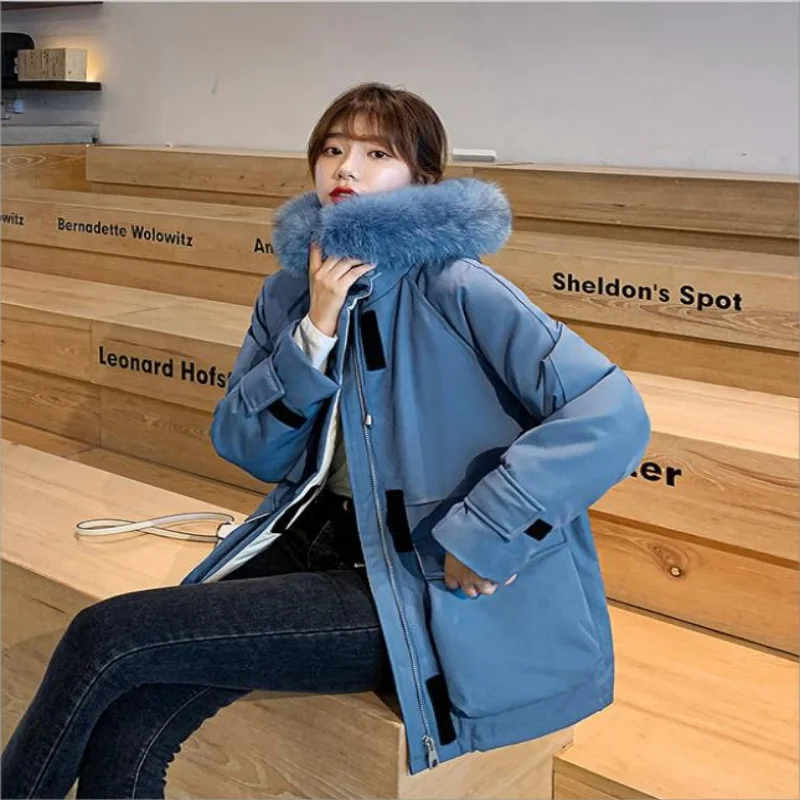 Parker women's Korean version 2023 new cotton women's loose thickened big fur collar jacket winter hot sale
Parker women's Korean version 2023 new cotton women's loose thickened big fur collar jacket winter hot sale