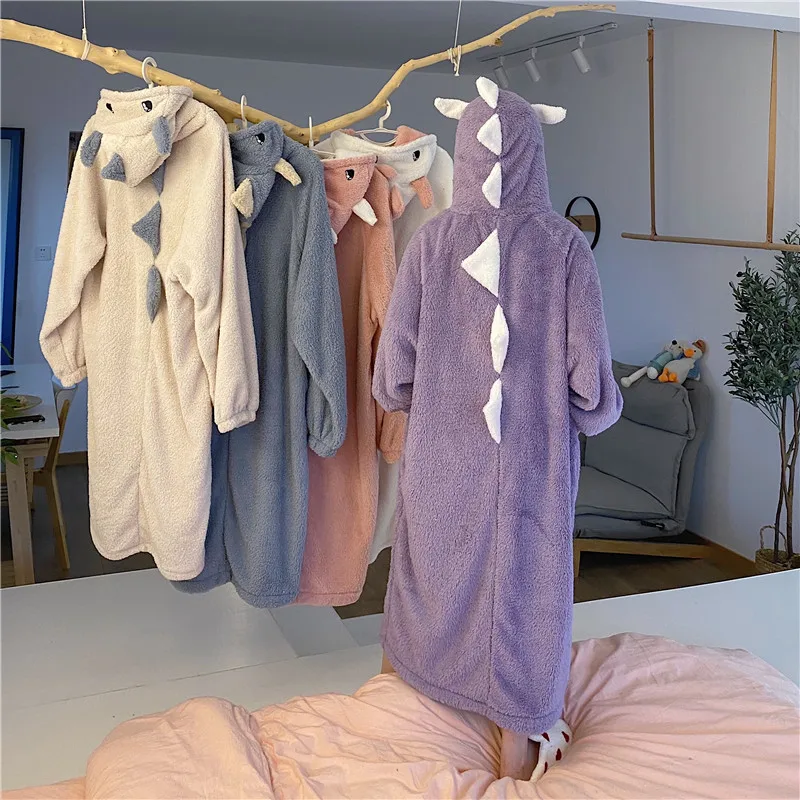 Autumn Winter Women Cute Pajamas Dress Cartoon Ears Hooded Sleepwear Coral Fleece Home Clothes Lady Sweet Warm Lounge Nightgowns
Autumn Winter Women Cute Pajamas Dress Cartoon Ears Hooded Sleepwear Coral Fleece Home Clothes Lady Sweet Warm Lounge Nightgowns