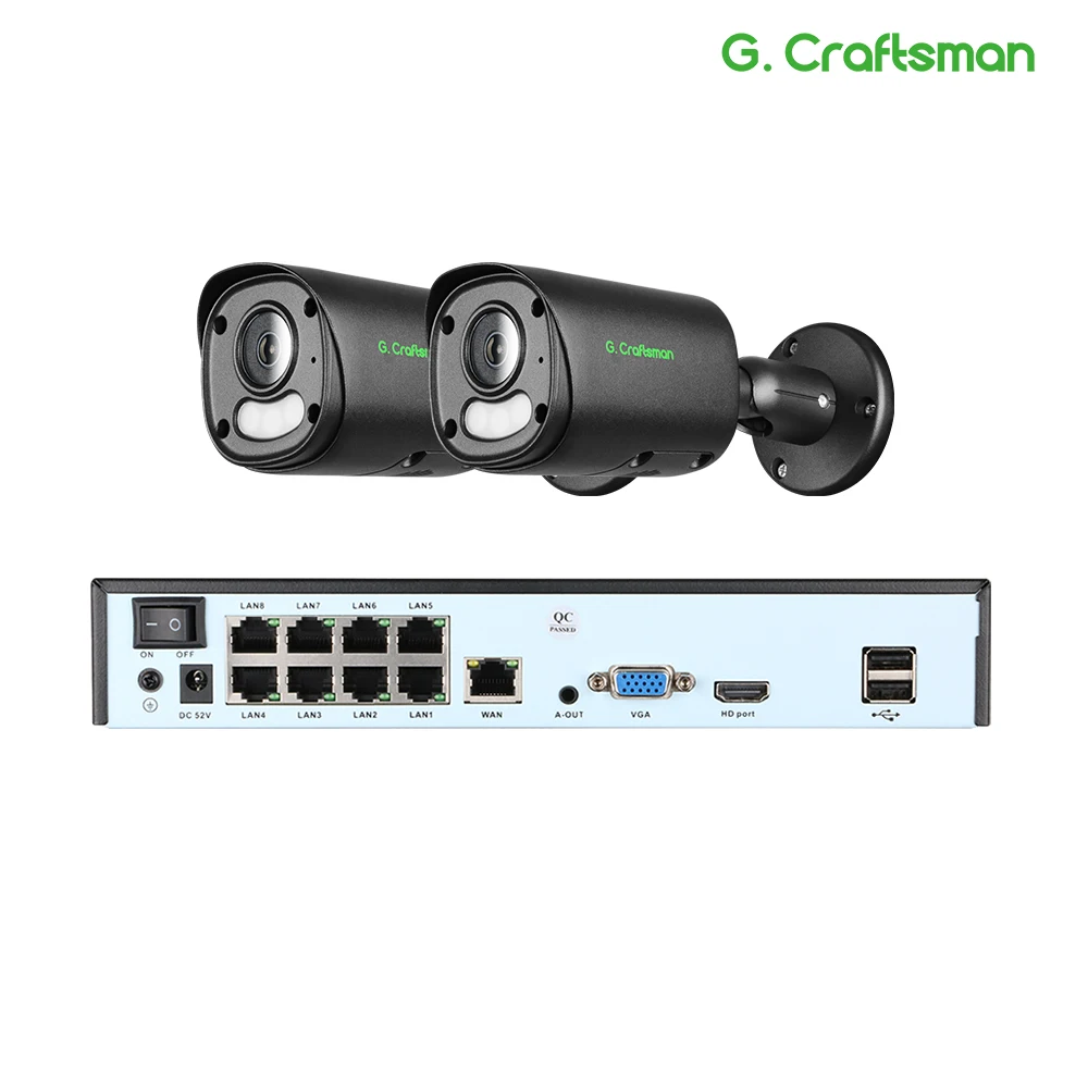 C-R G.Craftsman 2CH 5MP POE CCTV Kit with Audio, 25fps Video Security System, Face Detection Surveillance, HiEasy GR-M5YUB-K2
C-R G.Craftsman 2CH 5MP POE CCTV Kit with Audio, 25fps Video Security System, Face Detection Surveillance, HiEasy GR-M5YUB-K2