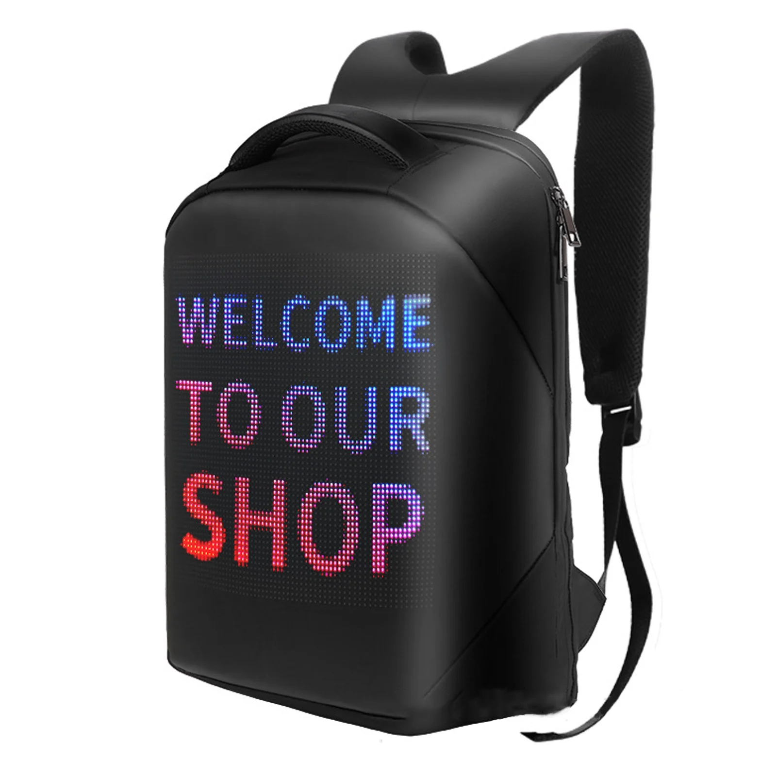 LED Backpack Bluetooth APP Programmable Water Resistant Large Capacity Portable USB Powered Colorful LED Display Backpack
LED Backpack Bluetooth APP Programmable Water Resistant Large Capacity Portable USB Powered Colorful LED Display Backpack
