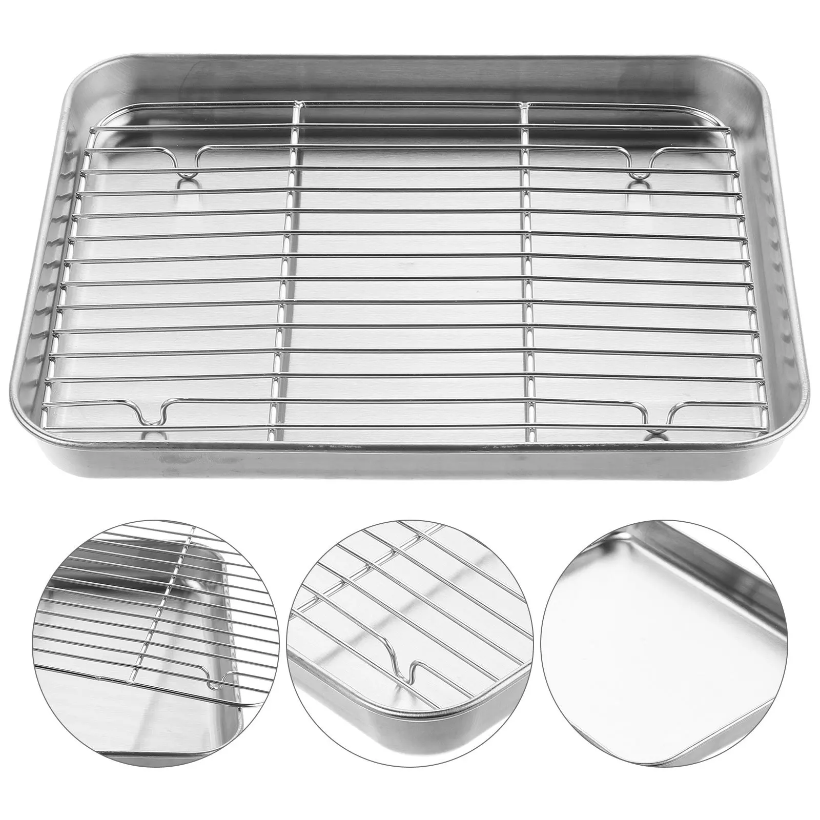 1Set Baking Tray with Cooling Rack Stainless Steel Oil Draining Tray for Fried Food Snacks Desserts Bbq Fruits Storage Non
1Set Baking Tray with Cooling Rack Stainless Steel Oil Draining Tray for Fried Food Snacks Desserts Bbq Fruits Storage Non