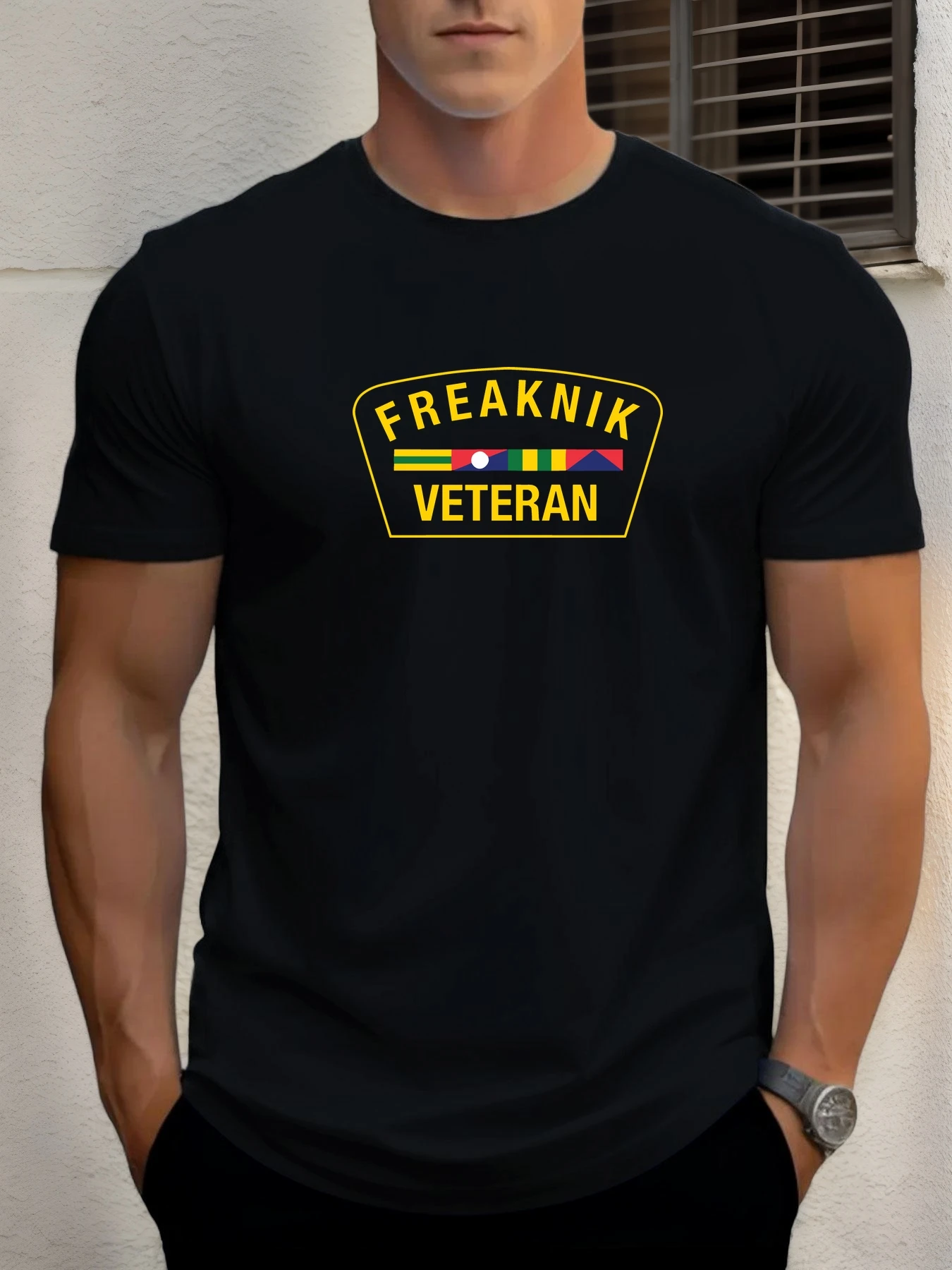 Men's cotton T-shirt, summer round neck short sleeves, FREAKNIK VETERAN printed breathable street clothing fashion cool T-shirt
Men's cotton T-shirt, summer round neck short sleeves, FREAKNIK VETERAN printed breathable street clothing fashion cool T-shirt