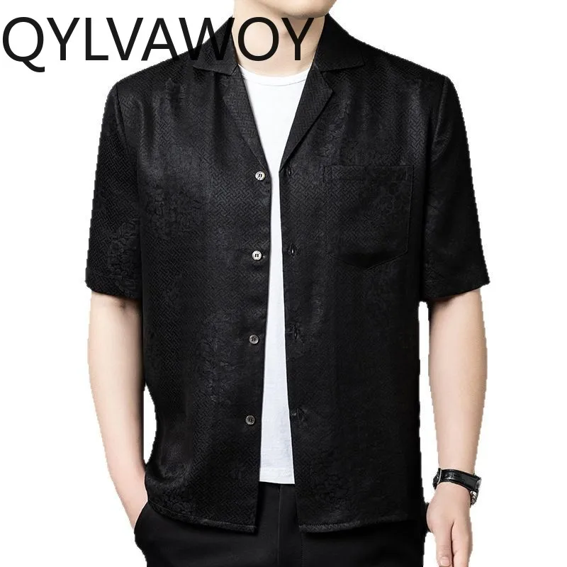 QYLVAWOY High Quality Shirts Summer Men's Shirts 100% Mulberry Silk Short Sleeve Shirt Chinese Style Shirts for Men Ropa Hombre
QYLVAWOY High Quality Shirts Summer Men's Shirts 100% Mulberry Silk Short Sleeve Shirt Chinese Style Shirts for Men Ropa Hombre