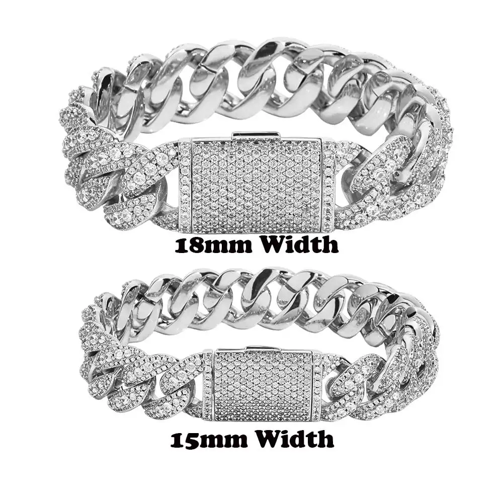 ESKEEM 15/18MM Iced Out Cuban Bracelet for Man Miami Cubic Zirconia Three Rows Bubble Cuban Link Bracelet Hip Hop Rock Jewelry
ESKEEM 15/18MM Iced Out Cuban Bracelet for Man Miami Cubic Zirconia Three Rows Bubble Cuban Link Bracelet Hip Hop Rock Jewelry