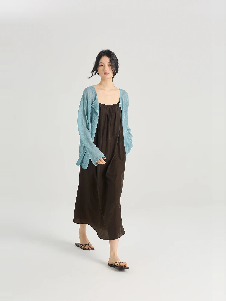 Translucent Linen Cotton Knitted Cardigan Sunscreen Front Ba Wear Casual Sle Long Sve round Ne Color Summer
Translucent Linen Cotton Knitted Cardigan Sunscreen Front Ba Wear Casual Sle Long Sve round Ne Color Summer