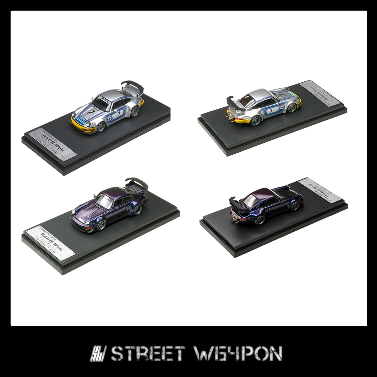 SW 1:64 Porsche 911 RWB 964 RAUH-Welt Diecast Model Car Collection (2 Variants: Martini Livery/Chameleon Purple) In Stock
SW 1:64 Porsche 911 RWB 964 RAUH-Welt Diecast Model Car Collection (2 Variants: Martini Livery/Chameleon Purple) In Stock
