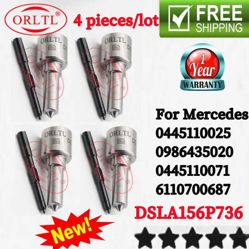 4PCS DSLA156P736 Diesel Injector Nozzle 0445110025 0986435020 0445110071 6110700687 for Mercedes C200, C220, C270, CLK270
4PCS DSLA156P736 Diesel Injector Nozzle 0445110025 0986435020 0445110071 6110700687 for Mercedes C200, C220, C270, CLK270