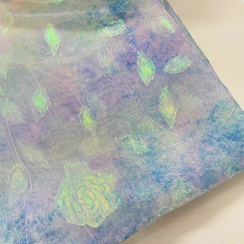Gradient Rainbow Tie Dyeing Printed Leaf Jacquard Fabric Sewing Dress Fabric Hanfu Qipao Designer Fabric
Gradient Rainbow Tie Dyeing Printed Leaf Jacquard Fabric Sewing Dress Fabric Hanfu Qipao Designer Fabric