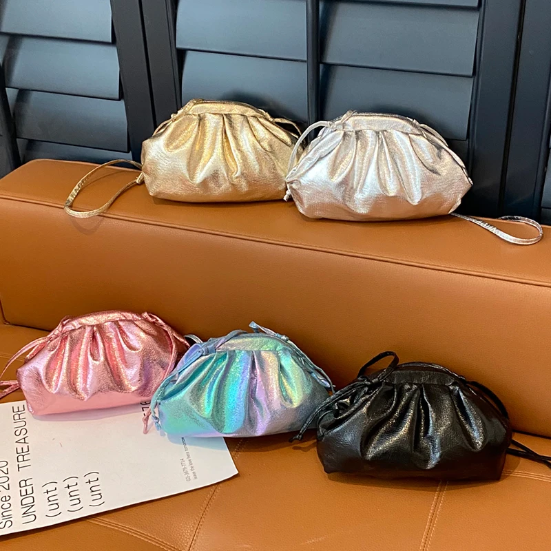 Small Luxury Design Women's Soft PU Leather Gold Silver Cloud Hobo Bag Elegant Dressy Handbag Ruched Dumpling Party Clutch Purse
Small Luxury Design Women's Soft PU Leather Gold Silver Cloud Hobo Bag Elegant Dressy Handbag Ruched Dumpling Party Clutch Purse