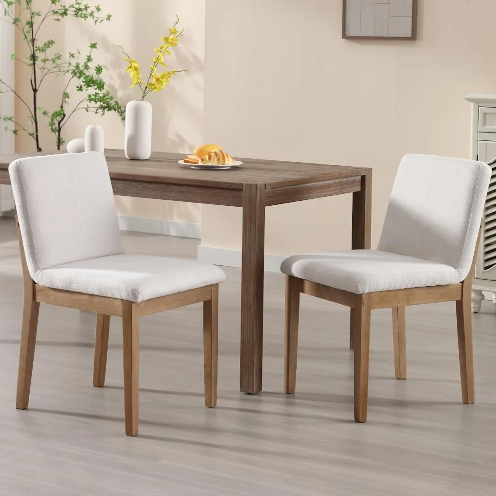 Wooden Dining Chairs with Rectangular Backrest Mid Century Linen Fabric Upholstered Armless Dining Room Side Chairs Se
Wooden Dining Chairs with Rectangular Backrest Mid Century Linen Fabric Upholstered Armless Dining Room Side Chairs Se