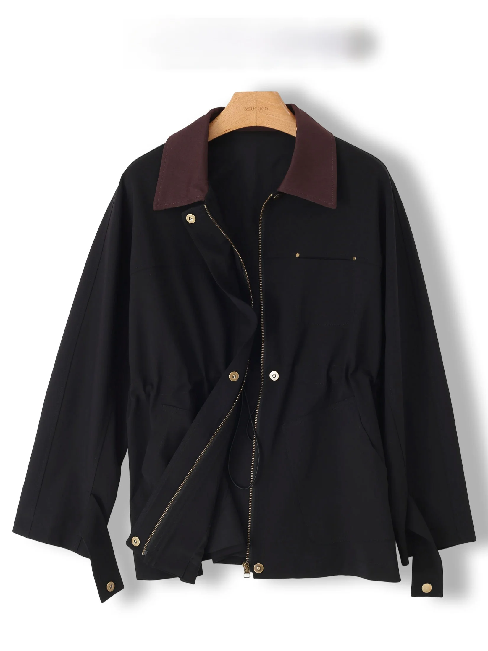 Retro Contrast Color Lapel Jacket Loose Casual Women's Workwear Style Oversize Top Coat Autumn Collection English Cabinet
Retro Contrast Color Lapel Jacket Loose Casual Women's Workwear Style Oversize Top Coat Autumn Collection English Cabinet