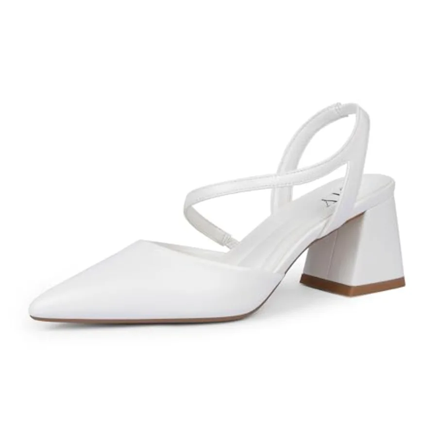 QIY Closed Pointed Toe Heels for Women Slingback Chunky Mid Heel Pumps Formal Wedding Dress Shoes
QIY Closed Pointed Toe Heels for Women Slingback Chunky Mid Heel Pumps Formal Wedding Dress Shoes