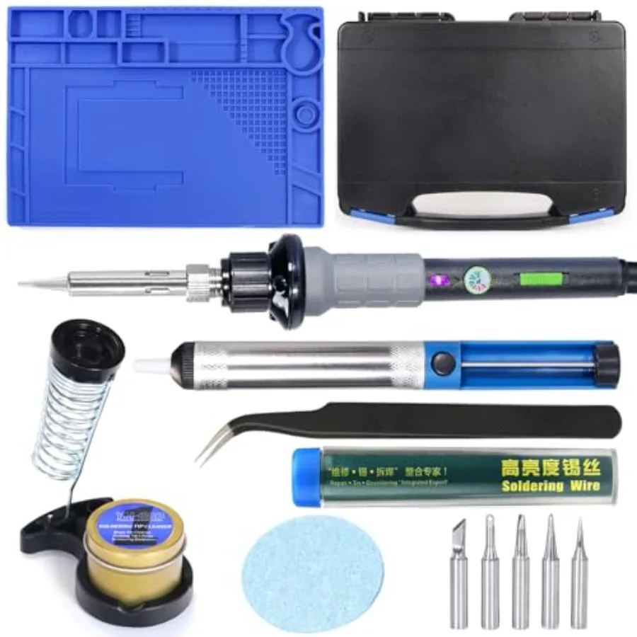 947-V Hand Soldering Iron Kit bundle with 17.32" x 12.20" M180 Electronic Repair Mat with Iron Holder Cleaning Kit and Accessor
947-V Hand Soldering Iron Kit bundle with 17.32" x 12.20" M180 Electronic Repair Mat with Iron Holder Cleaning Kit and Accessor