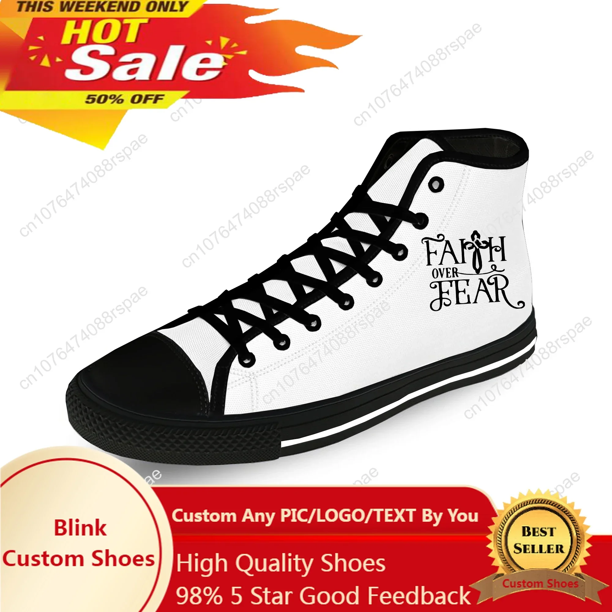 Faith Over Fear Christian Jesus Casual Cloth Fashion 3D Print High Top Canvas Shoes Men Women Lightweight Breathable Sneakers
Faith Over Fear Christian Jesus Casual Cloth Fashion 3D Print High Top Canvas Shoes Men Women Lightweight Breathable Sneakers