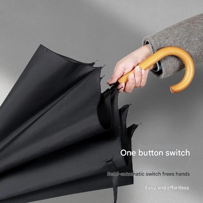 Semi-automatic Straight-handle Umbrella Reinforced Wind-resistant Solid Wood Curved Handle Long-handled Business Golf Umbrella
Semi-automatic Straight-handle Umbrella Reinforced Wind-resistant Solid Wood Curved Handle Long-handled Business Golf Umbrella