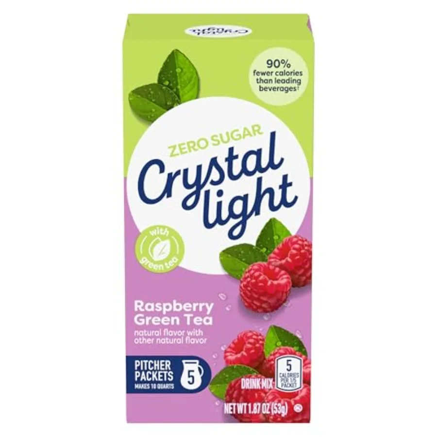 Crystal Light Drink Mix, 60 Pitcher Packets, for Flavorful Hydration and Shareable Refreshment, Naturally Flavored Raspberry Gr
Crystal Light Drink Mix, 60 Pitcher Packets, for Flavorful Hydration and Shareable Refreshment, Naturally Flavored Raspberry Gr