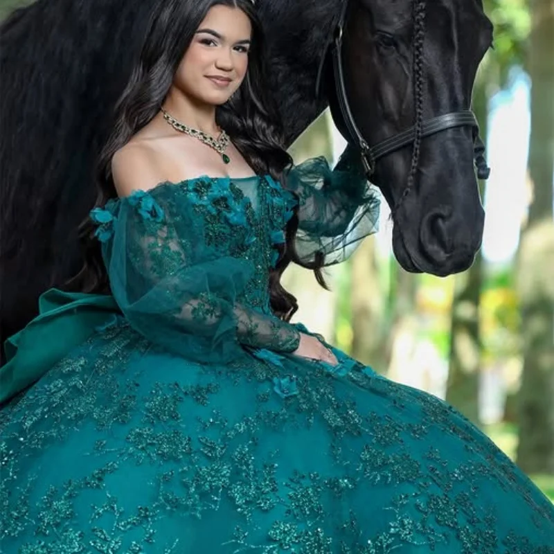 Блестящие черновато-зеленые платья Quinceanera по индивидуальному заказу с открытыми плечами, Seqian, аппликация, кристалл, 3D цветок, Vestido De 15, Quinceanera
Блестящие черновато-зеленые платья Quinceanera по индивидуальному заказу с открытыми плечами, Seqian, аппликация, кристалл, 3D цветок, Vestido De 15, Quinceanera