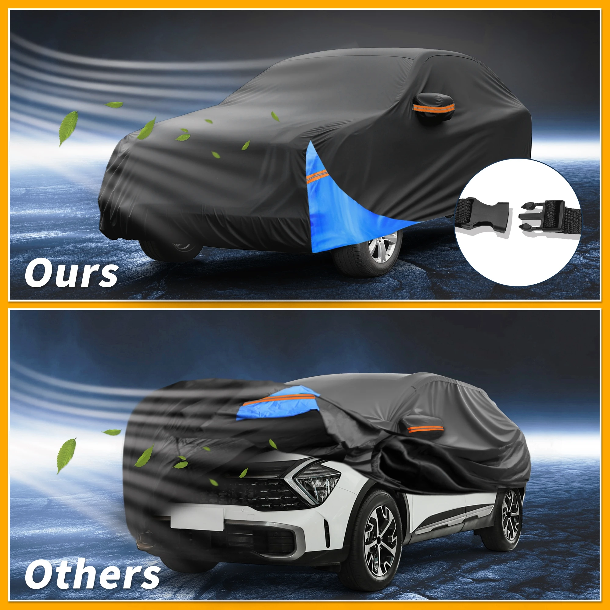 Motoforti All-Weather Waterproof Car Cover - UV-Resistant Outdoor Full Exterior Protection for Kia Sportage 2010-2024 210D-PU
Motoforti All-Weather Waterproof Car Cover - UV-Resistant Outdoor Full Exterior Protection for Kia Sportage 2010-2024 210D-PU