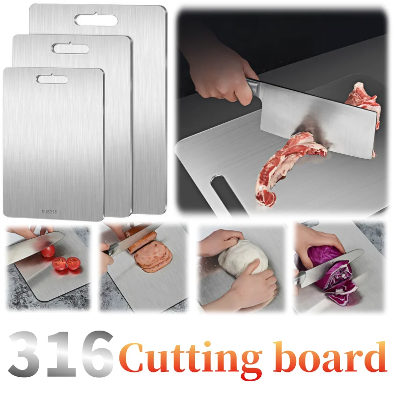 316 Thickened stainless steel cutting board Kitchen cutting board for fruits and vegetables Dough kneading board Chopping board
316 Thickened stainless steel cutting board Kitchen cutting board for fruits and vegetables Dough kneading board Chopping board