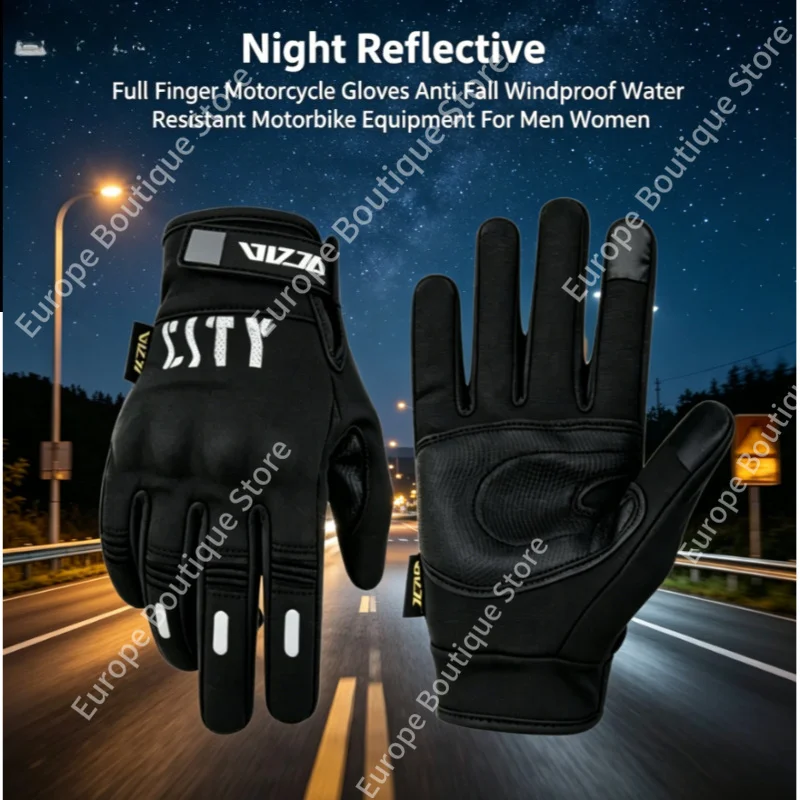 2026 NEW Men Women Night Reflective Full Finger Motorcycle Gloves Anti Fall Windproof Water Resistant Motorbike Riding Gear
2026 NEW Men Women Night Reflective Full Finger Motorcycle Gloves Anti Fall Windproof Water Resistant Motorbike Riding Gear