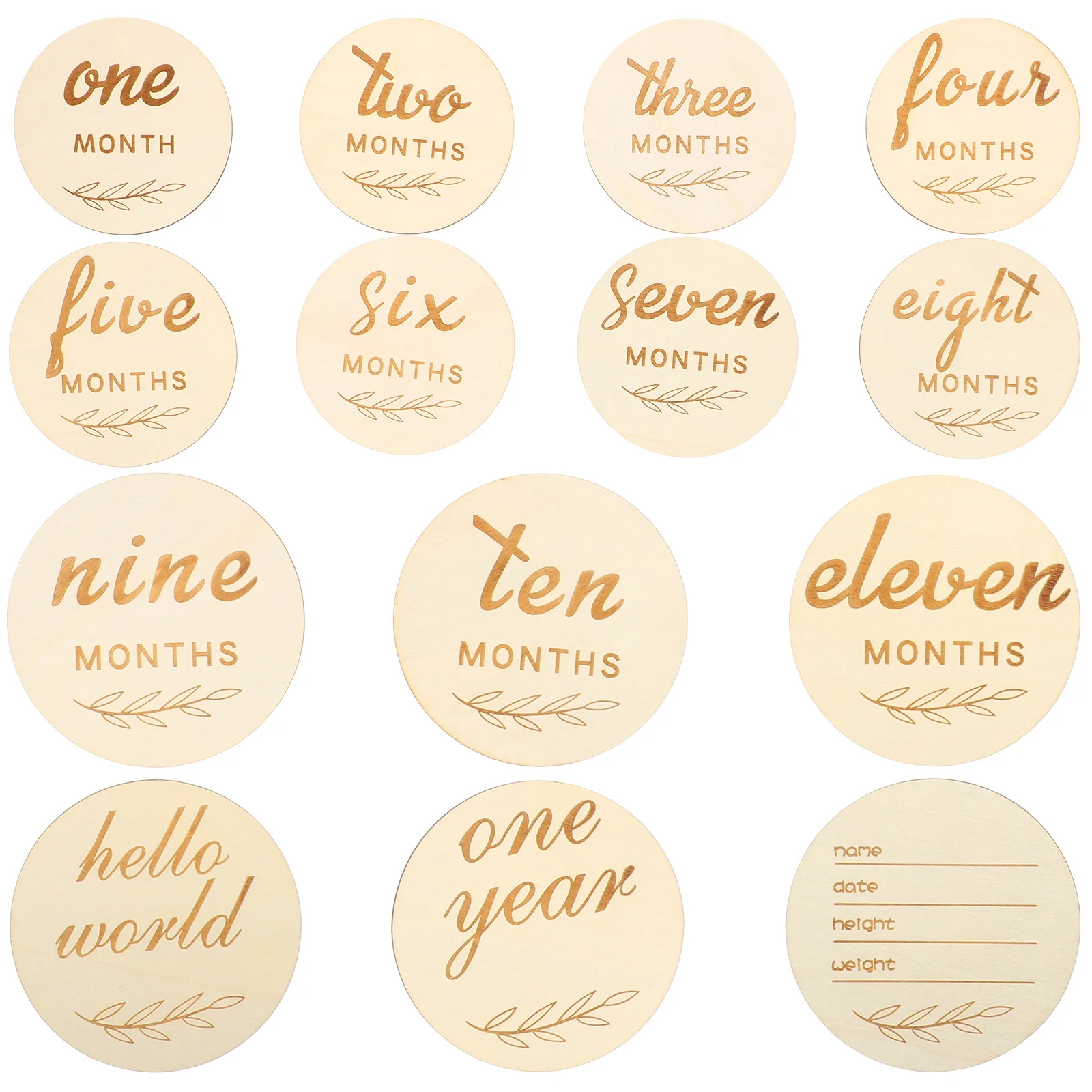 14 Pcs Wood Chips Baby Monthly Milestone Cards Khaki Newborn Signs Birth Announcement Wooden Discs Photo Props Growth
14 Pcs Wood Chips Baby Monthly Milestone Cards Khaki Newborn Signs Birth Announcement Wooden Discs Photo Props Growth