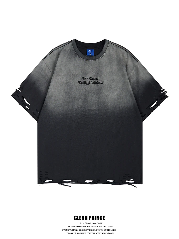GPstudio Retro Gradient Hole Short Sleeve T-Shirt Men Summer Couple Design Trendy Brand Loose Fit Cotton Youth Fashion
GPstudio Retro Gradient Hole Short Sleeve T-Shirt Men Summer Couple Design Trendy Brand Loose Fit Cotton Youth Fashion