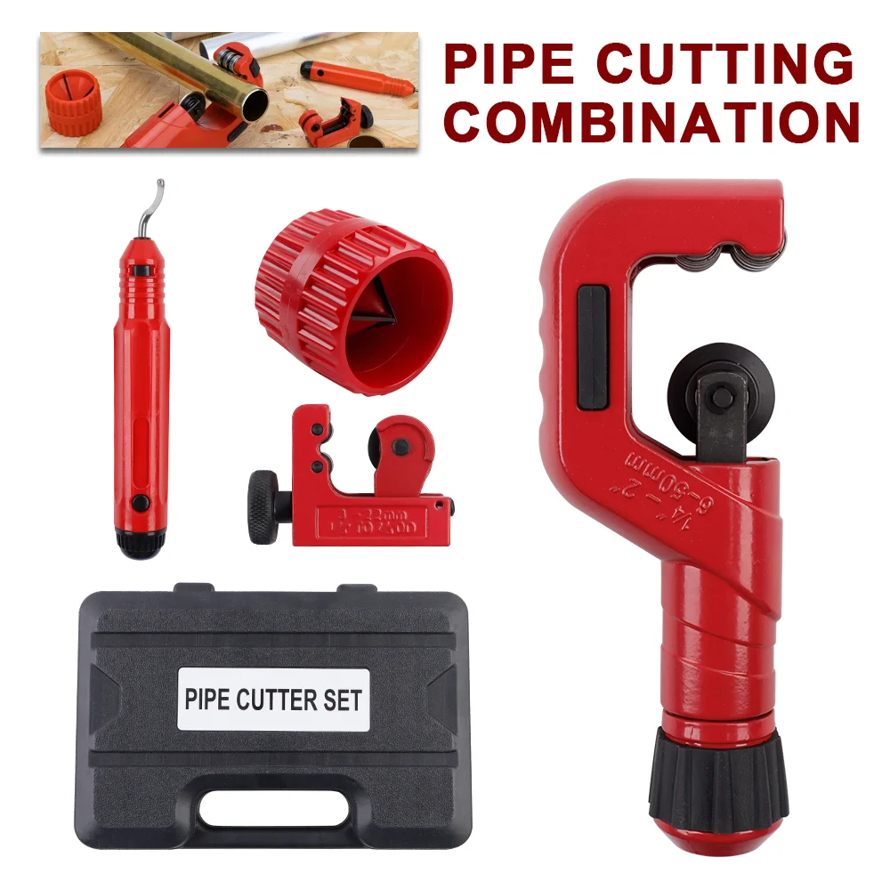 Многофункциональный набор трубореза, труборез 3-50 мм с расширителем труб инструментом для снятия заусенцев и инструментом для снятия внутренней/наружной фаски, подходит для медных/алюминиевых/нержавеющих стальных труб
Многофункциональный набор трубореза, труборез 3-50 мм с расширителем труб инструментом для снятия заусенцев и инструментом для снятия внутренней/наружной фаски, подходит для медных/алюминиевых/нержавеющих стальных труб