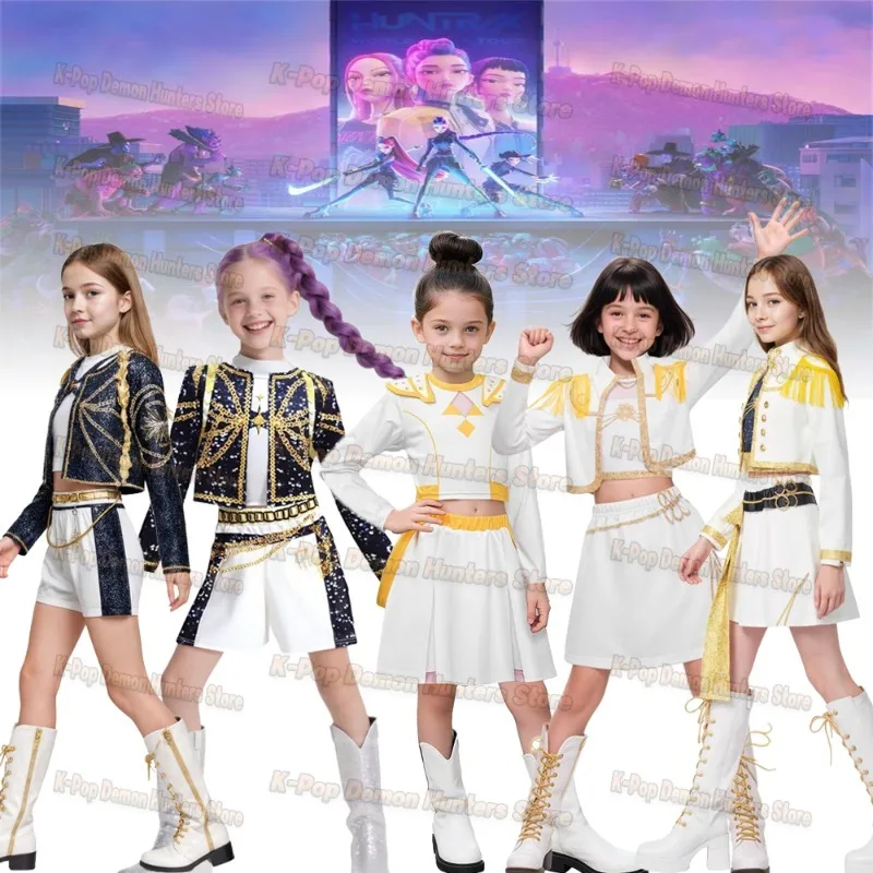 Girls Demon Hunter Pop Singer Embroidery Coat Top Shorts Tassel Pendant Necklace 5pcs Rumii Dance Stage Outfit Set
Girls Demon Hunter Pop Singer Embroidery Coat Top Shorts Tassel Pendant Necklace 5pcs Rumii Dance Stage Outfit Set