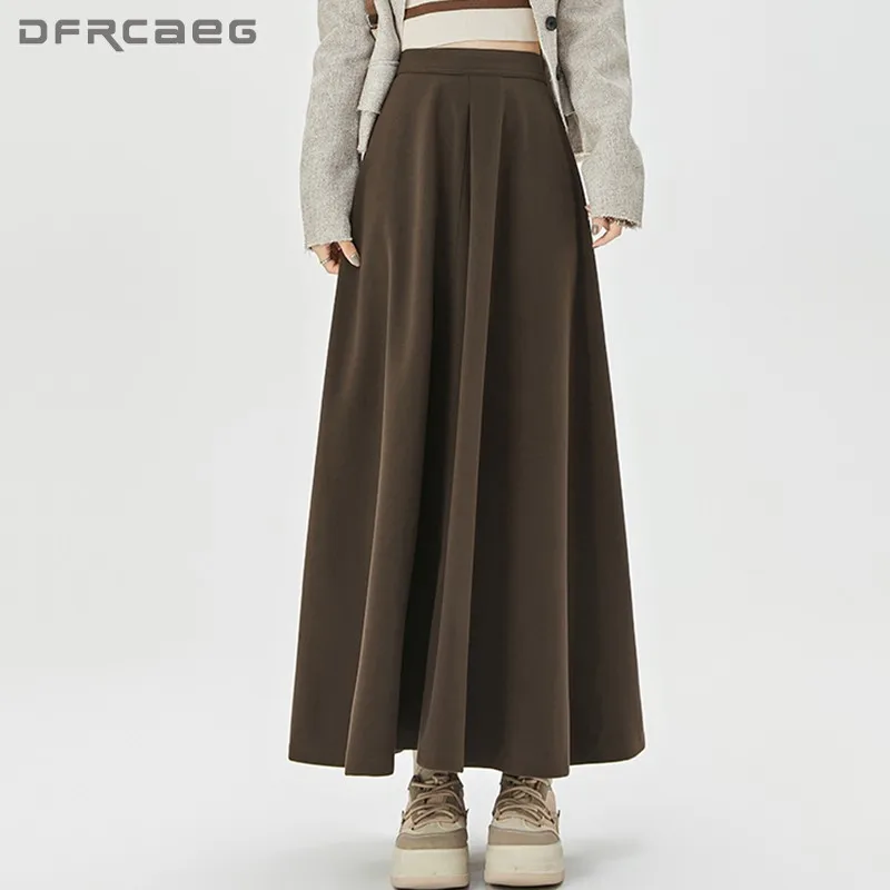High Waist Loose Thicken Winter Wool Maxi Skirt For Women 2023 Elegant Casual Big Swing Vintage A-Line Saias Longas Lady Gray
High Waist Loose Thicken Winter Wool Maxi Skirt For Women 2023 Elegant Casual Big Swing Vintage A-Line Saias Longas Lady Gray