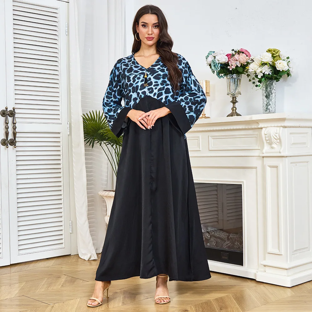 2025 Spring And Summer New Middle East Long Dress Muslim Robe Dress Leopard Print Contrasting Pendant Women's Long Dress
2025 Spring And Summer New Middle East Long Dress Muslim Robe Dress Leopard Print Contrasting Pendant Women's Long Dress