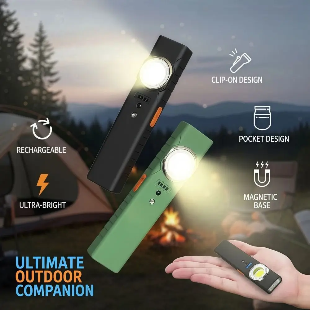 LED COB Work Light Super Bright Portable Clip Flashlight Dual Lights Rechargeable Strong Light Flashlight Outdoor Emergency
LED COB Work Light Super Bright Portable Clip Flashlight Dual Lights Rechargeable Strong Light Flashlight Outdoor Emergency
