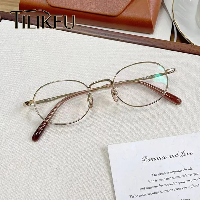New Small Frame Glasses for Women Pure Titanium Retro Oval Eyeglasses Frame Trendy Literary Women Small Face Glasses Frame 6047
New Small Frame Glasses for Women Pure Titanium Retro Oval Eyeglasses Frame Trendy Literary Women Small Face Glasses Frame 6047