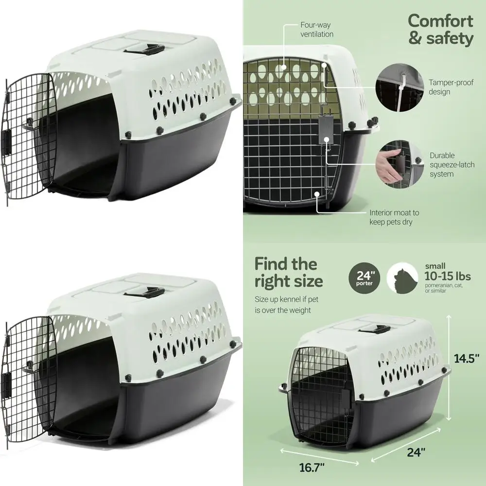 Fashionable Dog Crate for Pets 15-20 lbs, Portable Carrier for Home and Travel, USA-Made, 24 L x 14.5 H, Pale Aqua and Black
Fashionable Dog Crate for Pets 15-20 lbs, Portable Carrier for Home and Travel, USA-Made, 24 L x 14.5 H, Pale Aqua and Black