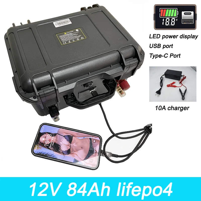 Lifepo4 Battery 12V 84ah 100ah Rechargeable Battery Pack 120ah 150ah Bluetooth BMS for Camping Boat Inverter Motor RV
Lifepo4 Battery 12V 84ah 100ah Rechargeable Battery Pack 120ah 150ah Bluetooth BMS for Camping Boat Inverter Motor RV