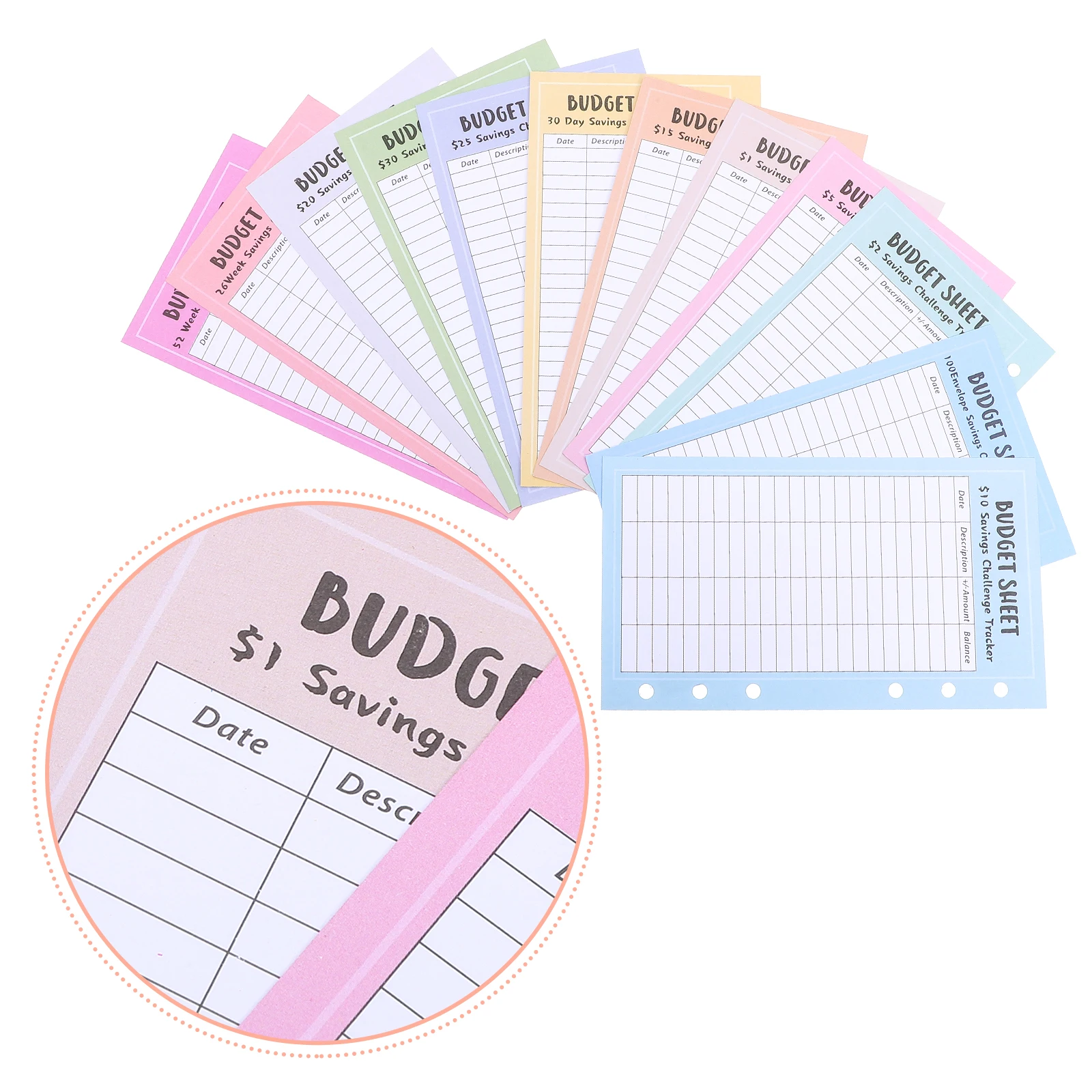 48 Sheets Money Deposit Card Saving Challenge Cash Refills Colorful A6 6 Holes Financial Tracker Binder Supplies
48 Sheets Money Deposit Card Saving Challenge Cash Refills Colorful A6 6 Holes Financial Tracker Binder Supplies