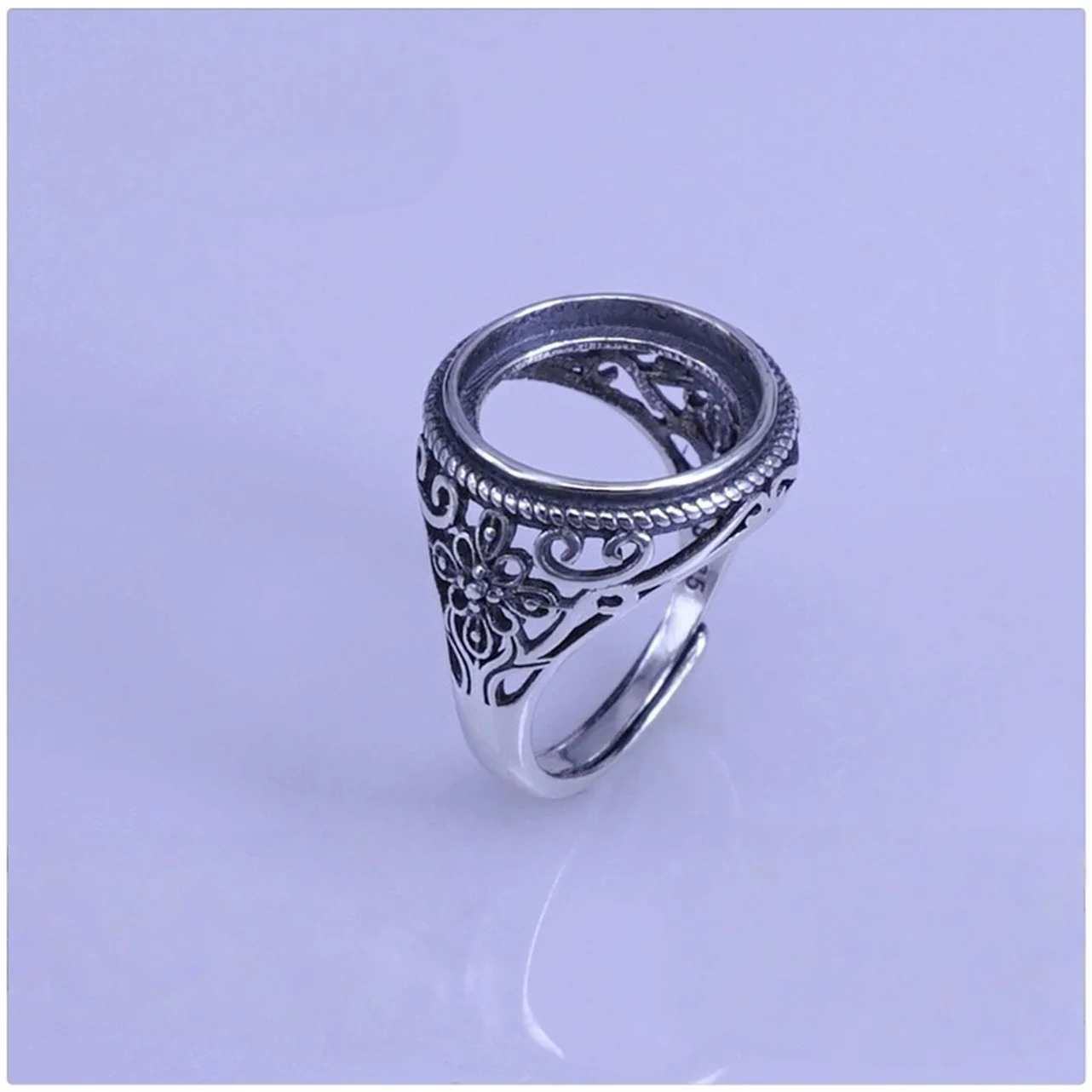 Inlay 14*14mm Stone S925 Sterling Silver Retro Adjustable Ringa Setting Empty DIY Women Men Fine Fashion Charm Jewelry Wholesale
Inlay 14*14mm Stone S925 Sterling Silver Retro Adjustable Ringa Setting Empty DIY Women Men Fine Fashion Charm Jewelry Wholesale