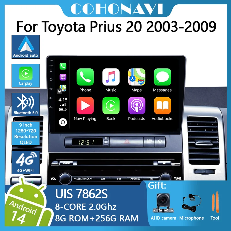 Для Toyota Prius 20 2003-2009 автомобильный радиоприемник мультимедийный плеер автомобильное воспроизведение видео GPS-навигация Android14 восьмиядерный процессор 8 + 256G QLED 1280*720
Для Toyota Prius 20 2003-2009 автомобильный радиоприемник мультимедийный плеер автомобильное воспроизведение видео GPS-навигация Android14 восьмиядерный процессор 8 + 256G QLED 1280*720