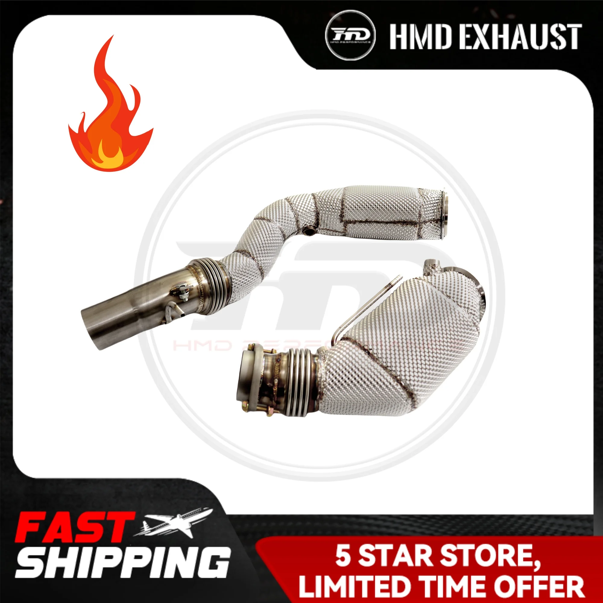 HMD Exhaust System High Flow Performance Downpipe for BMW M3 M4 F80 F82 F83 3.0T 2013-2020 With OPF Heat shield
HMD Exhaust System High Flow Performance Downpipe for BMW M3 M4 F80 F82 F83 3.0T 2013-2020 With OPF Heat shield