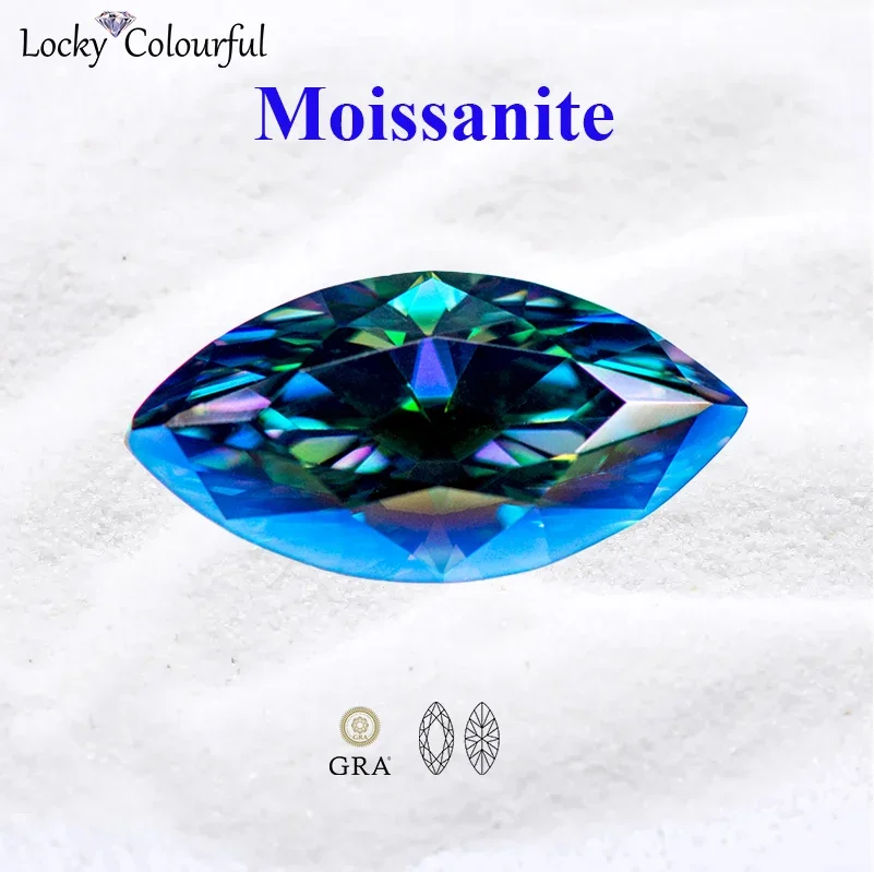 Moissanite Marquise Shape Rainbow Green Color VVS1 with GRA Certificate Beads for DIY Charms Jewelry Making Pendant Materials
Moissanite Marquise Shape Rainbow Green Color VVS1 with GRA Certificate Beads for DIY Charms Jewelry Making Pendant Materials