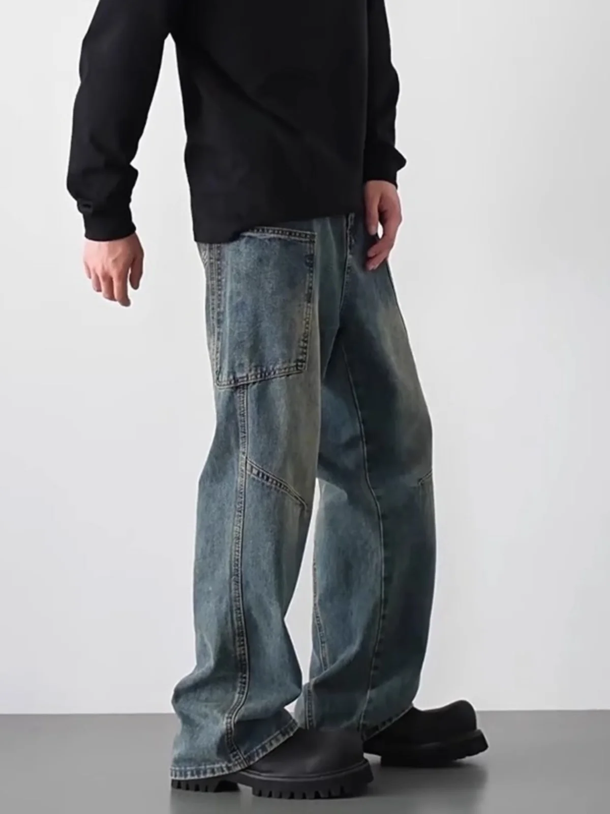 Мужские джинсы в стиле ретро American Washed, модные, свободные, прямого кроя, CleanFit, длинные брюки, осенне-зимние, повседневные, из хлопкового денима
Мужские джинсы в стиле ретро American Washed, модные, свободные, прямого кроя, CleanFit, длинные брюки, осенне-зимние, повседневные, из хлопкового денима