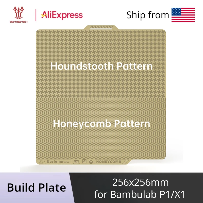 BIGTREETECH Panda Build Plate Designer серии 256x256MM Соты Houndstooth Двойная сторона для Bambu лаборатории P1 X1 3D принтер HeatBed
BIGTREETECH Panda Build Plate Designer серии 256x256MM Соты Houndstooth Двойная сторона для Bambu лаборатории P1 X1 3D принтер HeatBed